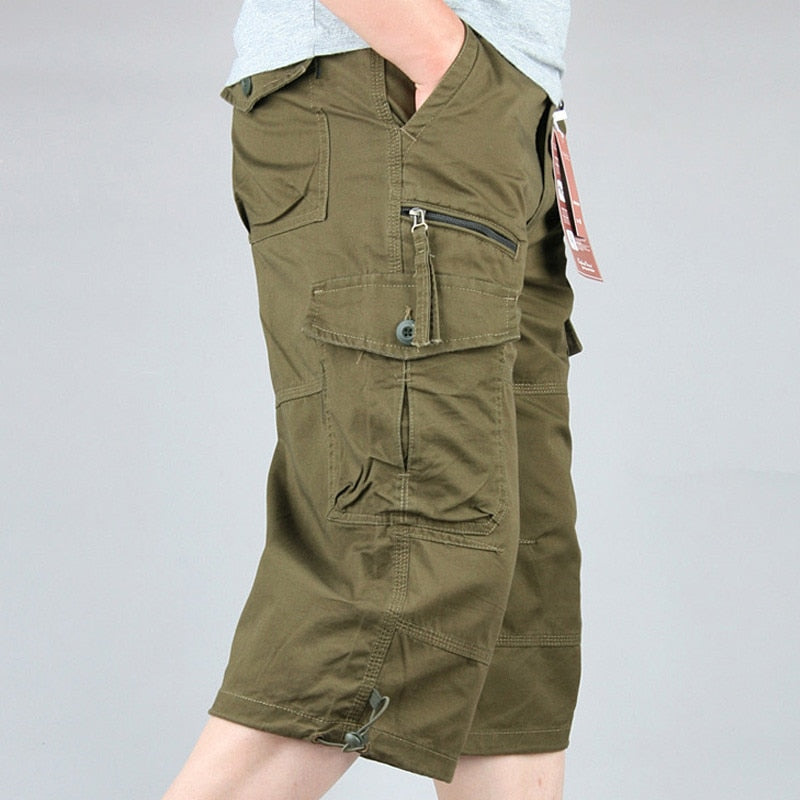 Pantalon homme 3/4 cargo taille élastique poches sécurisées – Image 4