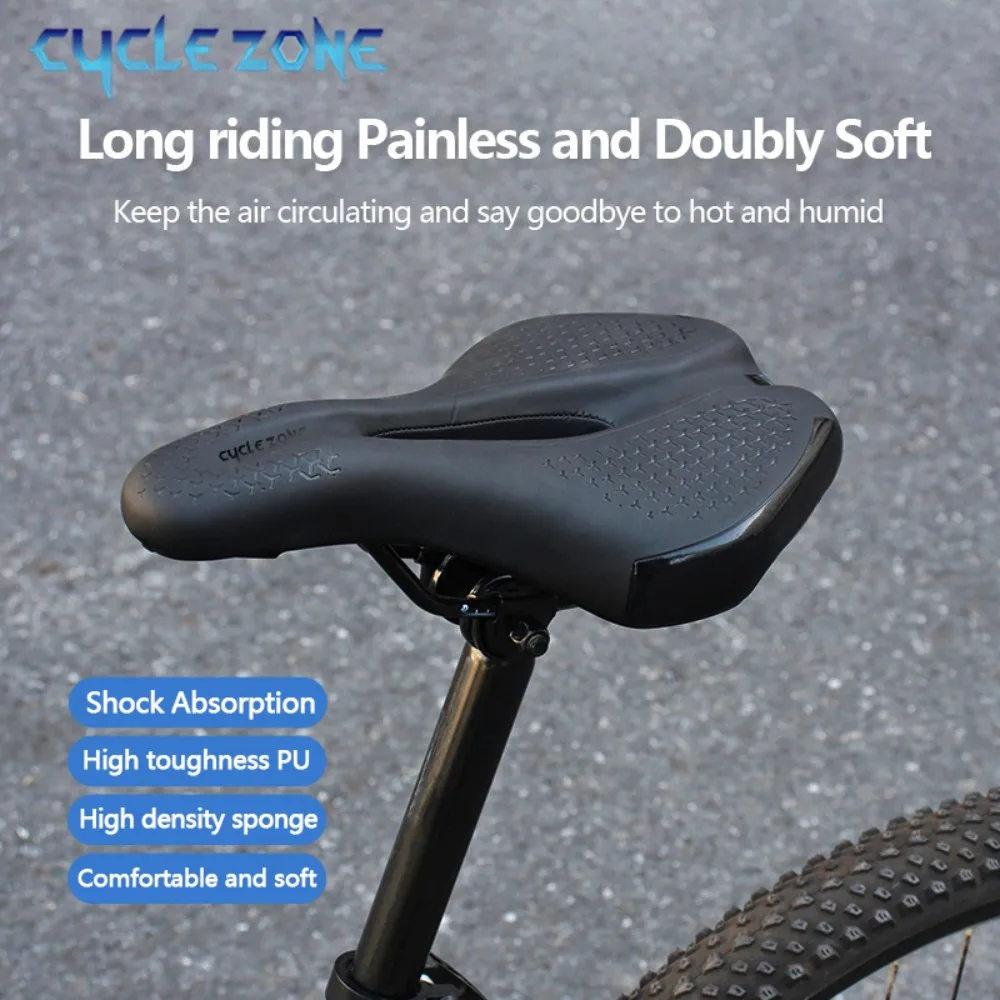Selle de vélo ergonomique antidérapante cuir PU haute densité – Image 3