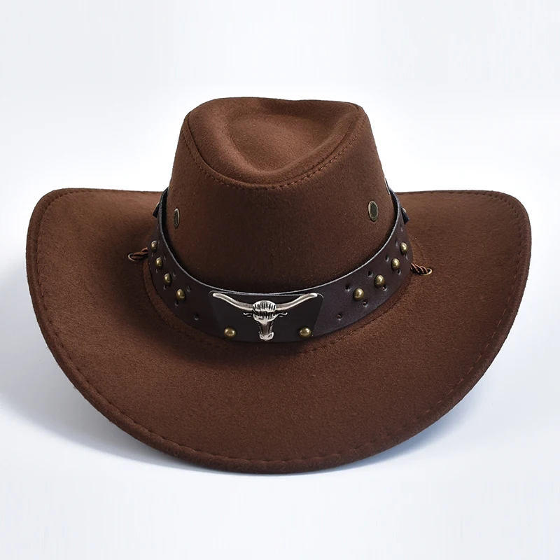 Chapeau Cowboy Cowgirl Daim Artificiel Taille 56-58cm – Image 2