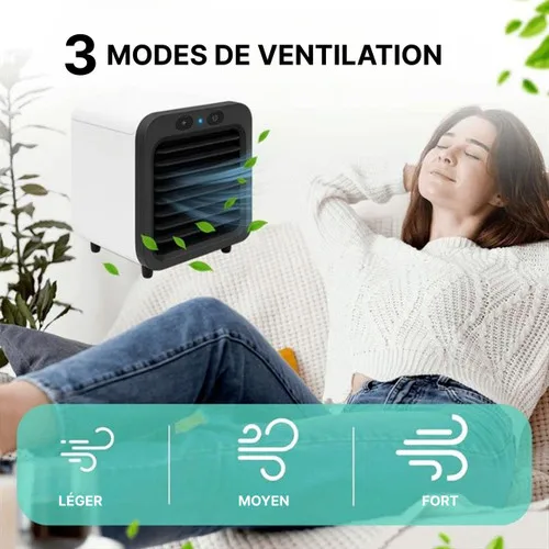 Climatiseur portable USB 3 vitesses autonomie 11h – Image 4