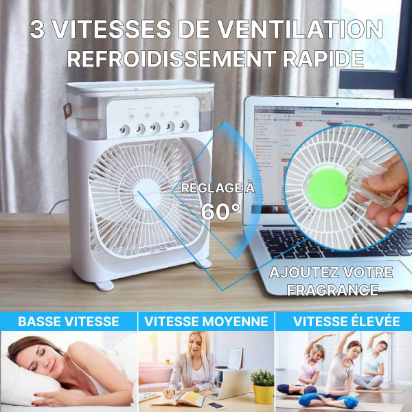 Ventilateur Brumisateur Portable USB 3 Vitesses 600ml – Image 9