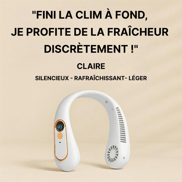 Ventilateur tour de cou rechargeable 12h autonomie USB-C – Image 4