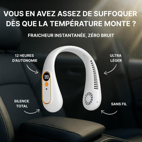 Ventilateur tour de cou rechargeable 12h autonomie USB-C – Image 7