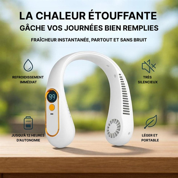 Ventilateur tour de cou rechargeable 12h autonomie USB-C – Image 3