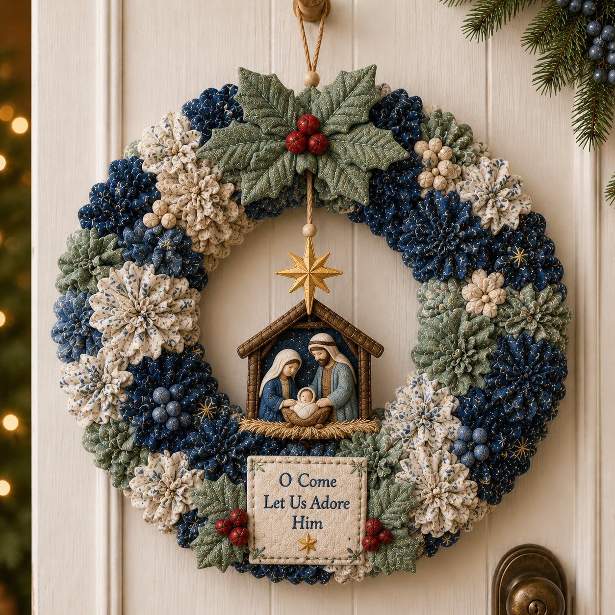 Couronne de Noël à fabriquer en tissu sans couture – Image 5