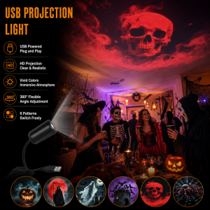 Projecteur de lumière HD 11 scènes rotatives silencieuses