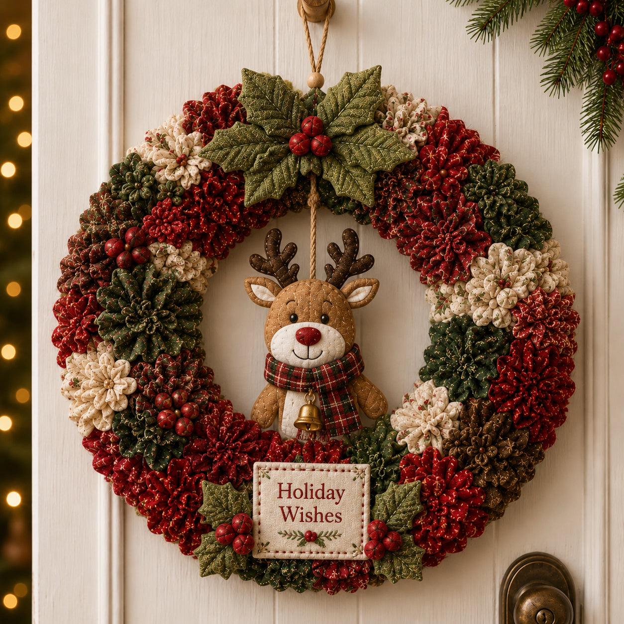 Couronne de Noël à fabriquer en tissu sans couture – Image 3