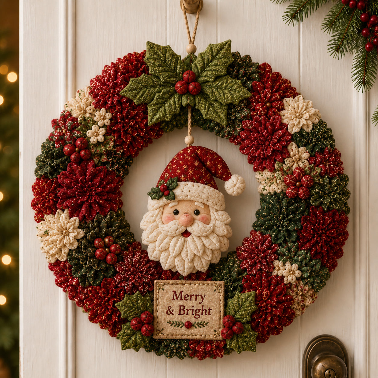 Couronne de Noël à fabriquer en tissu sans couture
