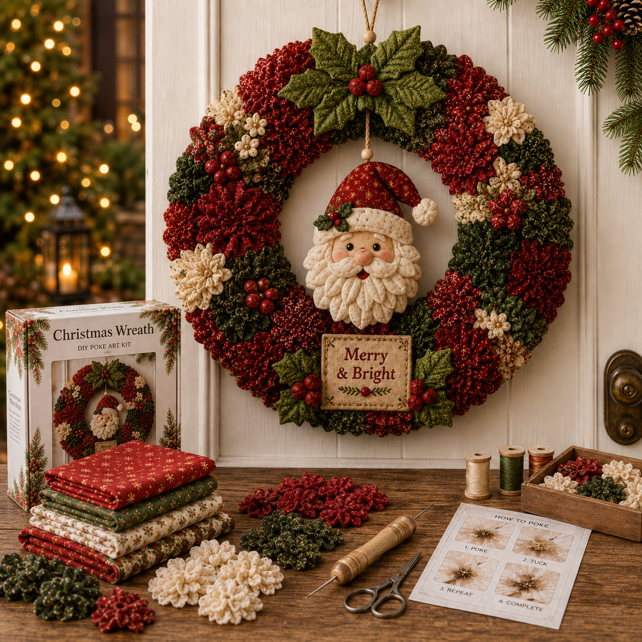 Couronne de Noël à fabriquer en tissu sans couture – Image 6