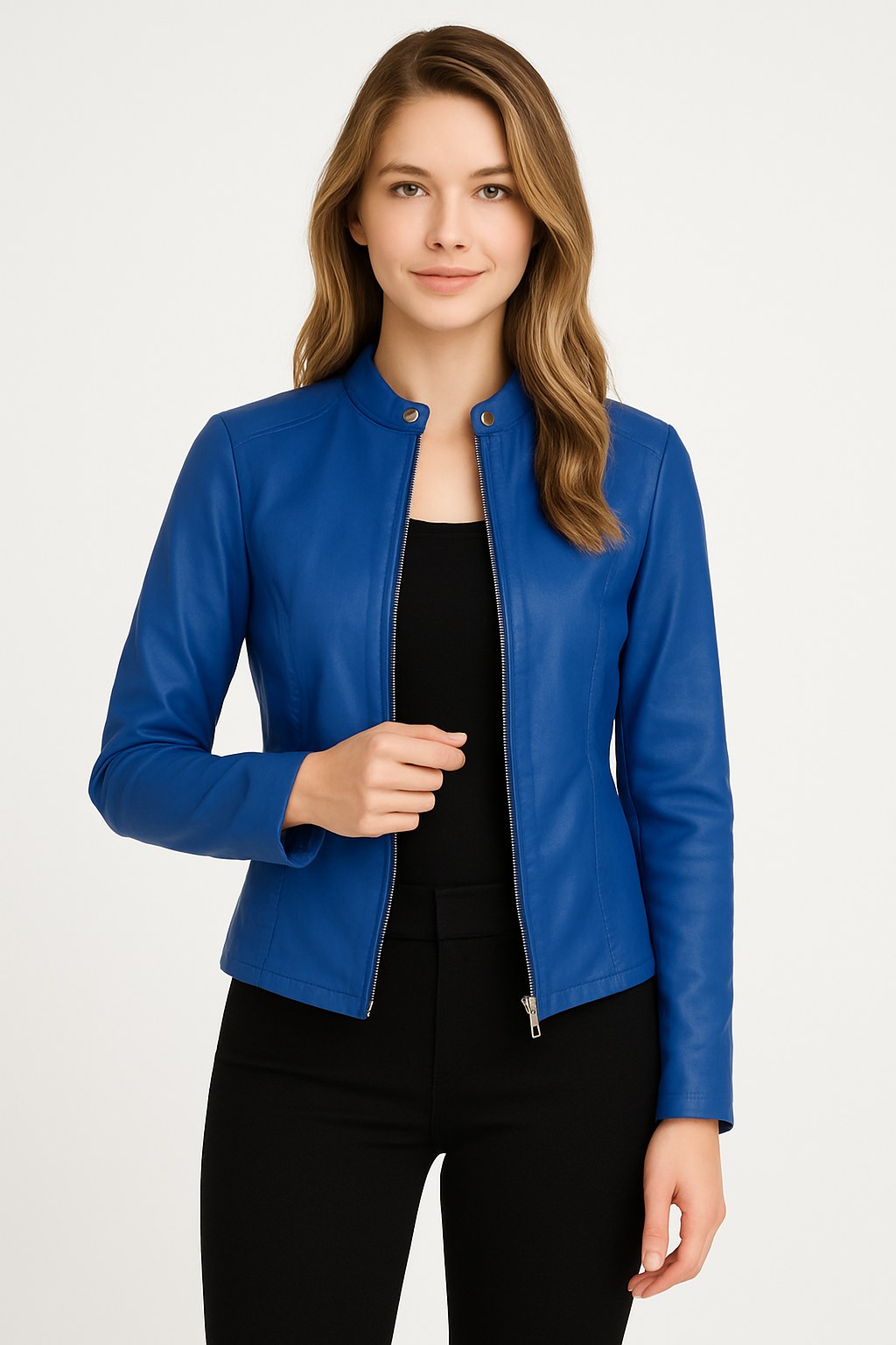 Veste femme similicuir souple coupe cintrée – Image 7