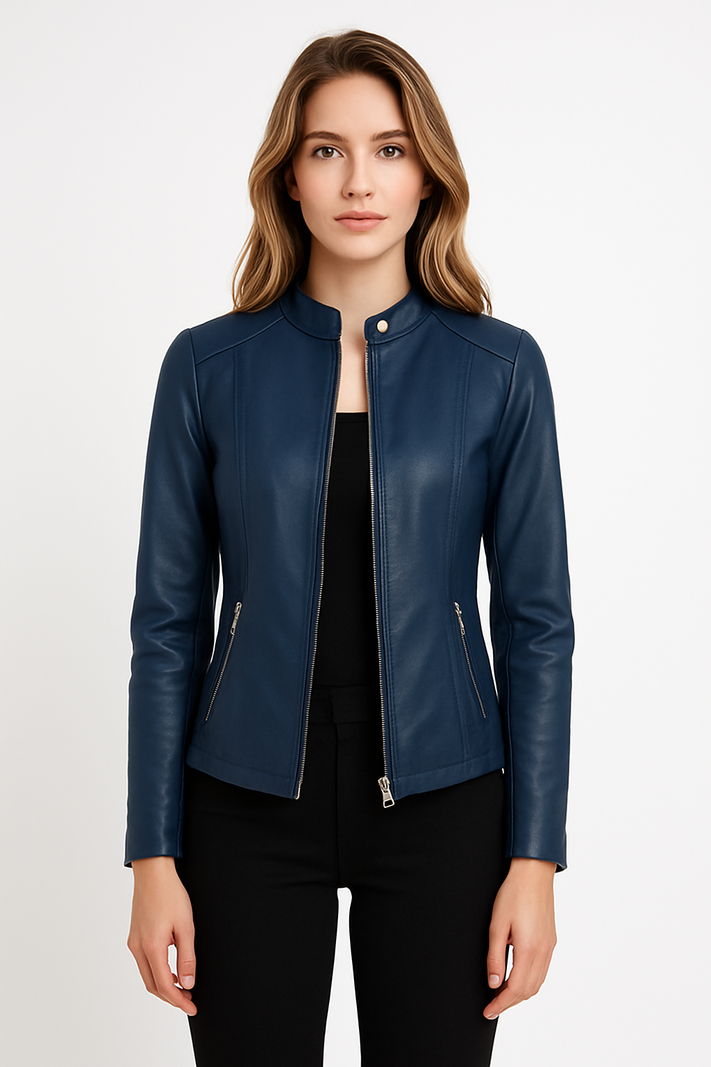 Veste femme similicuir souple coupe cintrée – Image 2