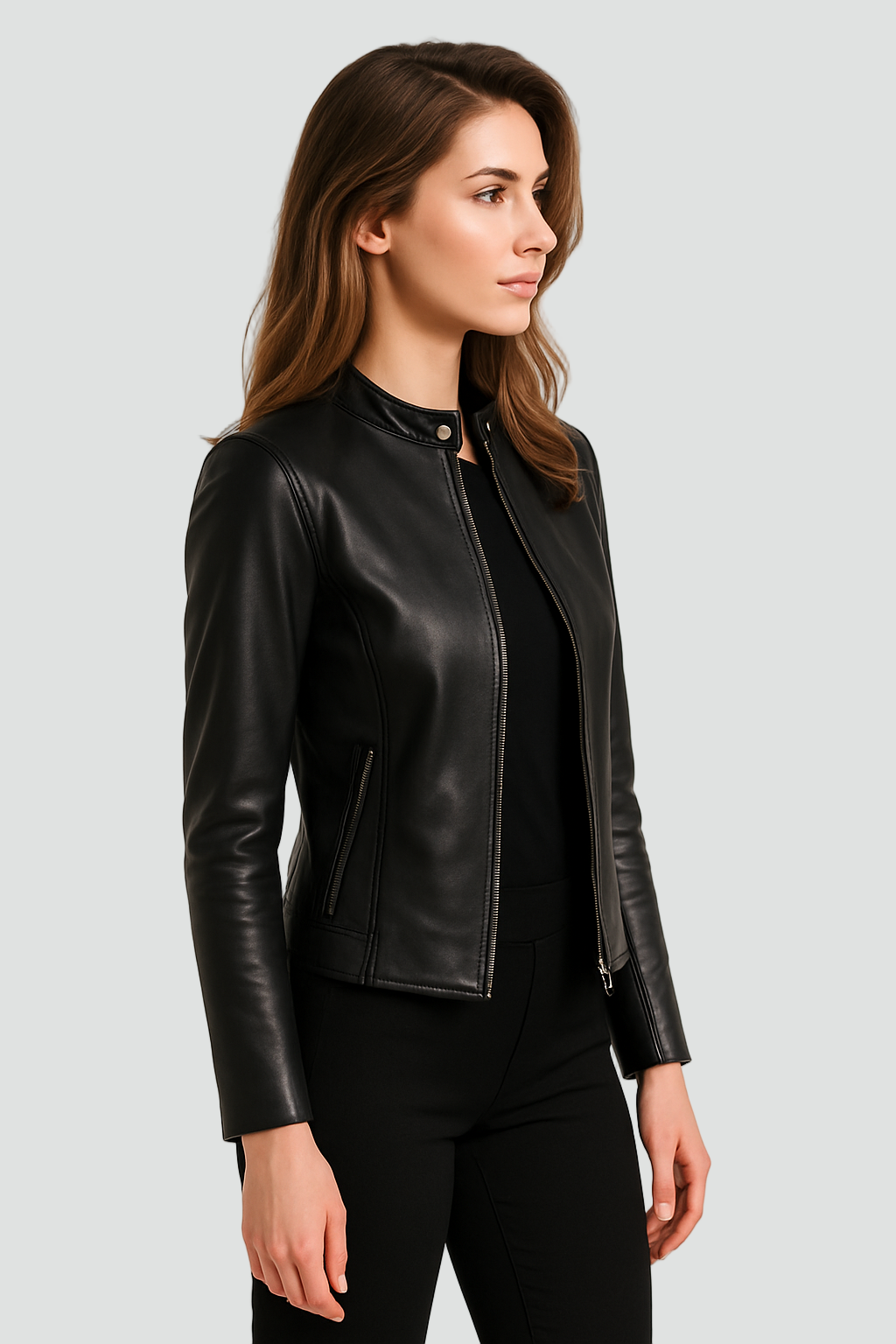 Veste femme similicuir souple coupe cintrée – Image 8