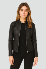 Veste femme similicuir souple coupe cintrée