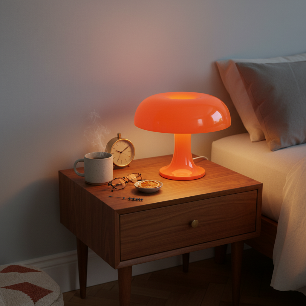 Lampe de table sans fil portable orange brillant 25cm – Image 5