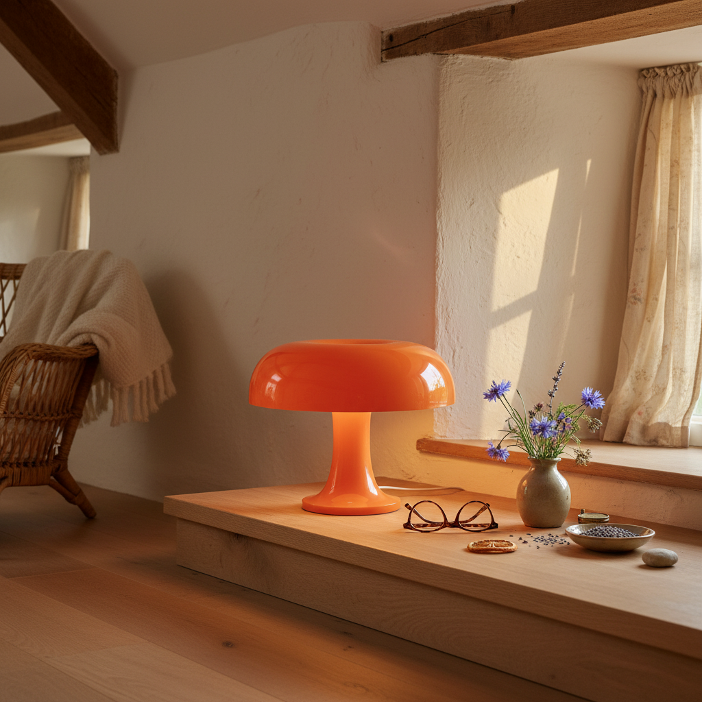 Lampe de table sans fil portable orange brillant 25cm – Image 6