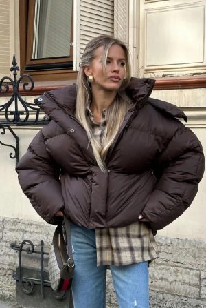 Doudoune femme courte oversized matelassée hiver