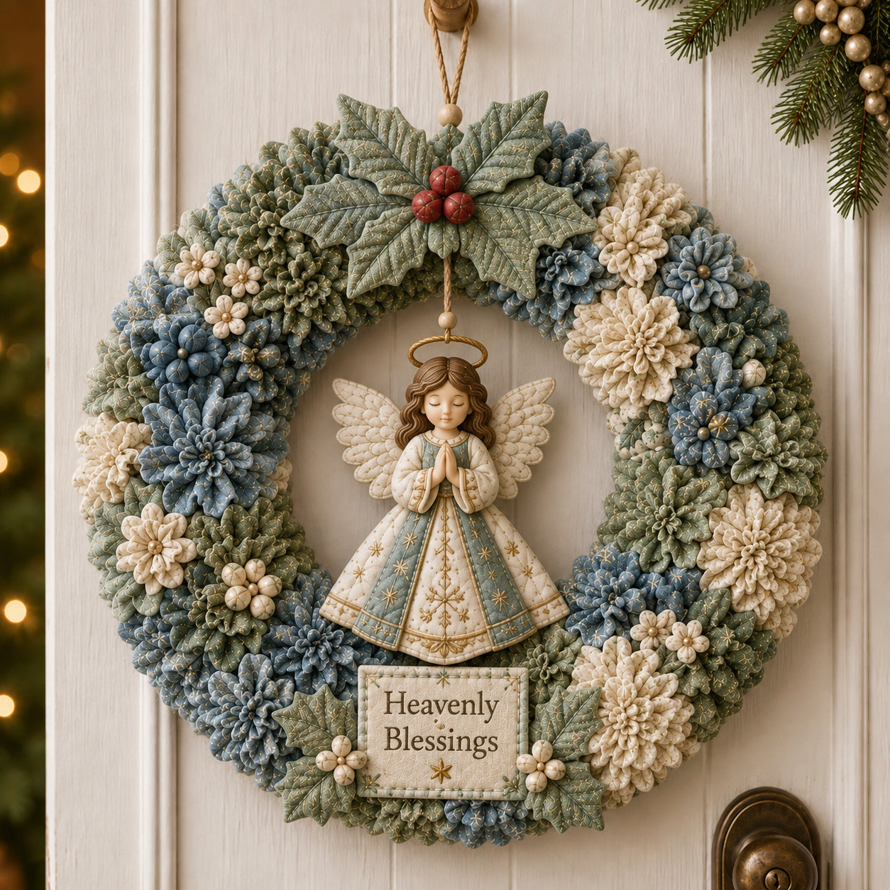 Couronne de Noël à fabriquer en tissu sans couture – Image 4