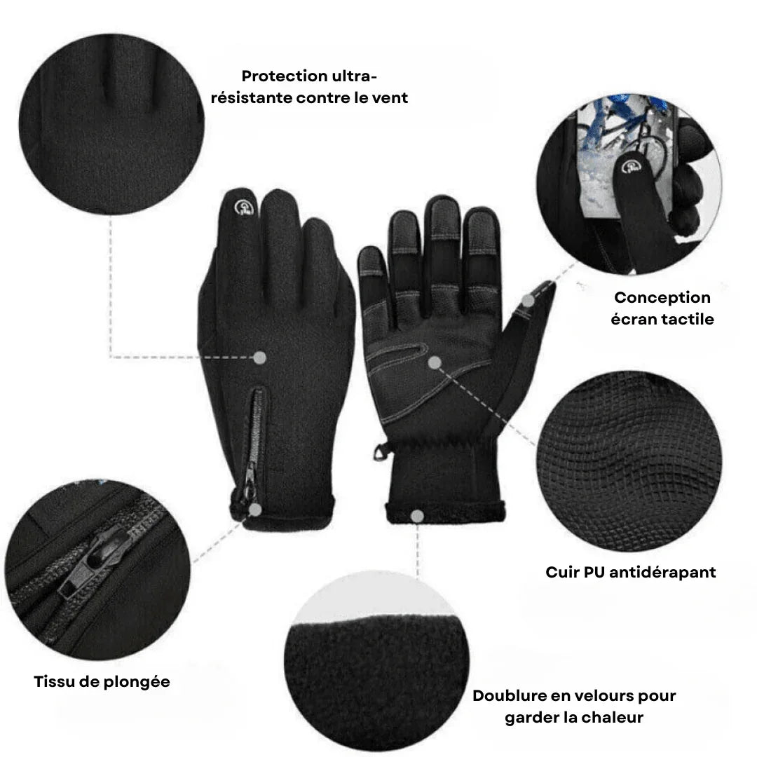 Gants unisexes polaire douce coupe-vent paume texturée – Image 5